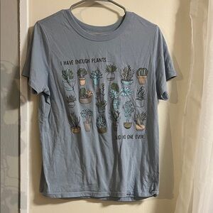 Zoe + Liv Gray Tee with Colorful Plant Graphics